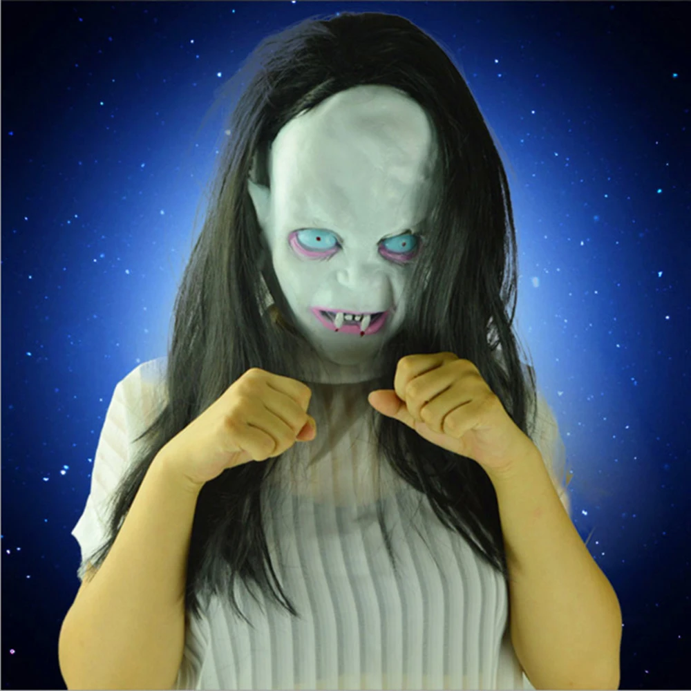 2019 New Halloween Mask Funny Horror Witch Female Ghost Belt Movie Photo Props Latex Bar Dance Party | Дом и сад