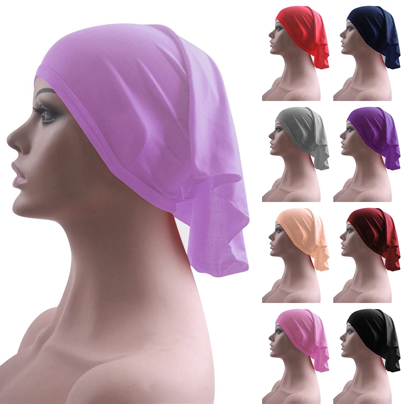 

Under Scarf Hijab Tube Bonnet Bone Chemo Hat Cotton Head Cover Inner Caps Women Muslim Inner Hijabs Cap Underscarf turban mujer