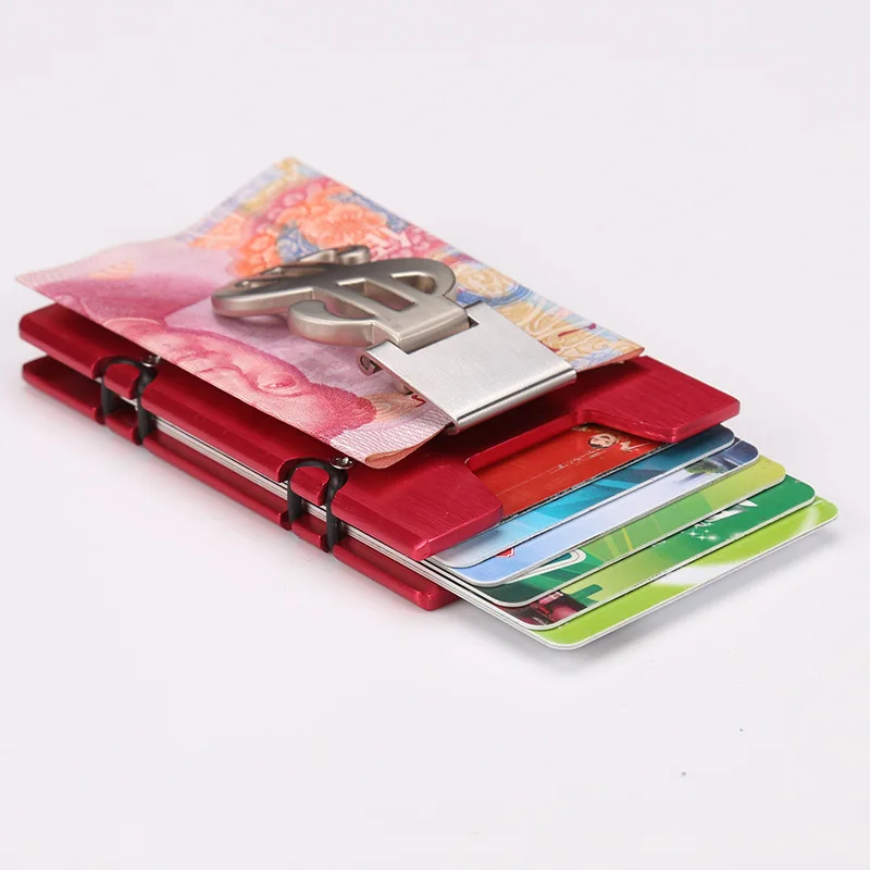 2019 New Mini Card Holder Wallet Aluminum Alloy Men Credit ID Card Case Small Thin Purse Metal Card Box with Dollar Clip