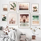 Taj Mahal Monstera, пальмовый лист, Cappadocia, морской пляж, Скандинавское настенное искусство, холст, живопись, плакаты и принты, декор для интерьера гостиной