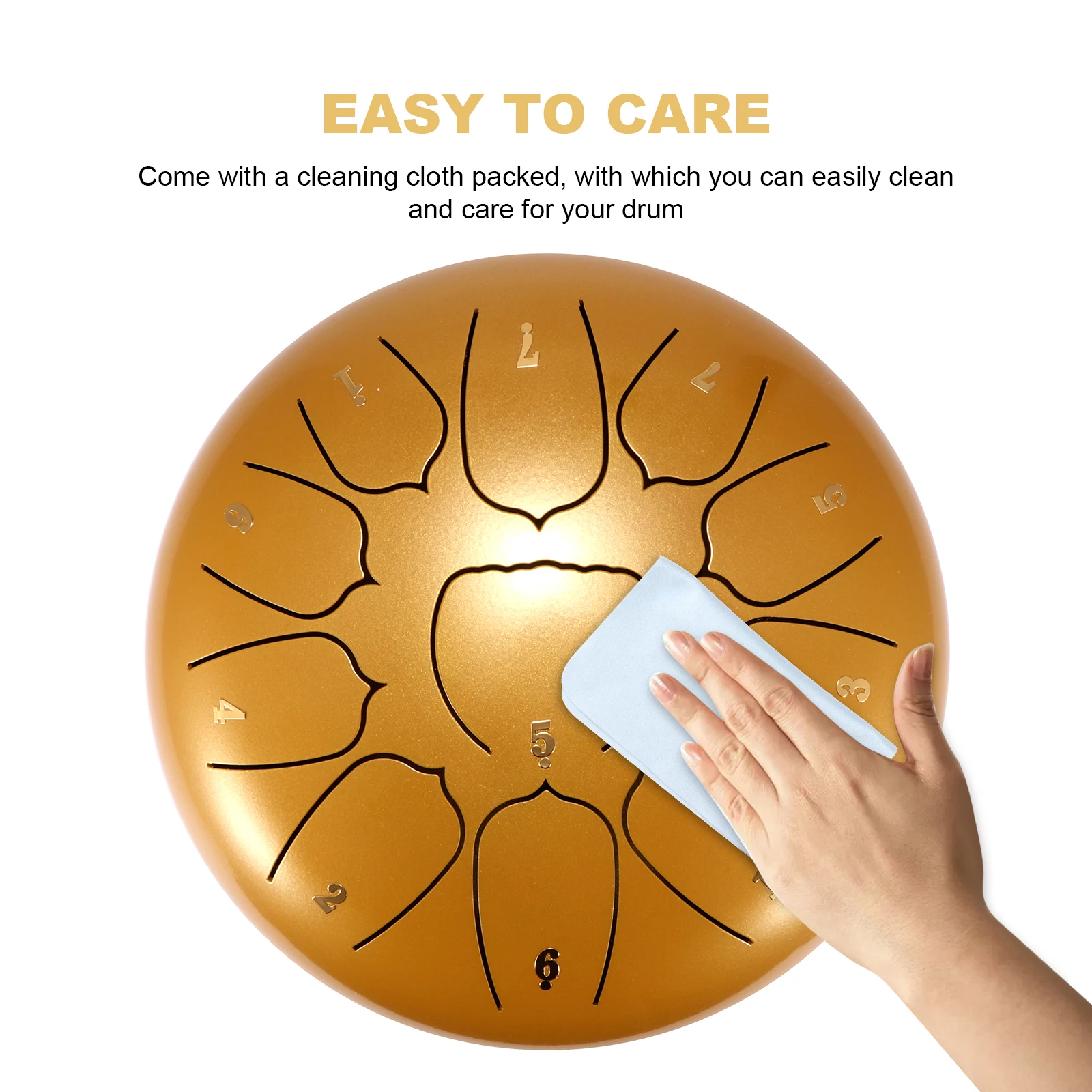 

Tongue Drum 6-Inch Lotus Ethereal Drum Steel Handmade Drum Tank Drum With Drumstick Rucksack Percussion Instrument Portable Tray