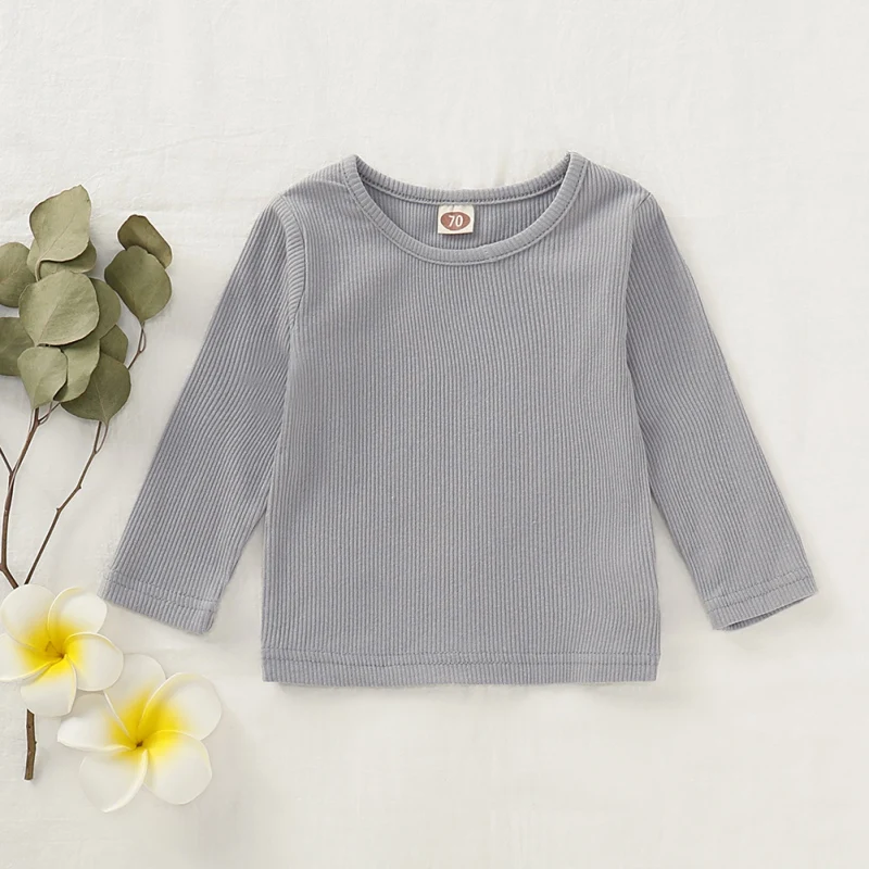 Spring Toddler Blouse Baby Girl Pure Tees Cotton Soft Long Sleeve Boy T-Shirt Basic Bottoming Girls Infant Kids Clothes | Детская одежда