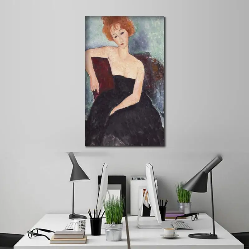 Настенное искусство абстрактная картина маслом фигурка женщины с красной