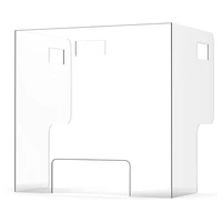 portable trifold sneeze guard clear freestanding no need of assembly 4inch h opening acrylic desk divider
