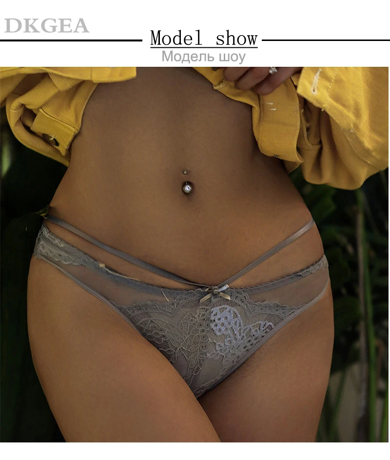 New Gray Panties Sexy Low-rise Women Underwear Embroidery Plus Size XL L Briefs Comfortable Transparent Panty Lace Lingerie