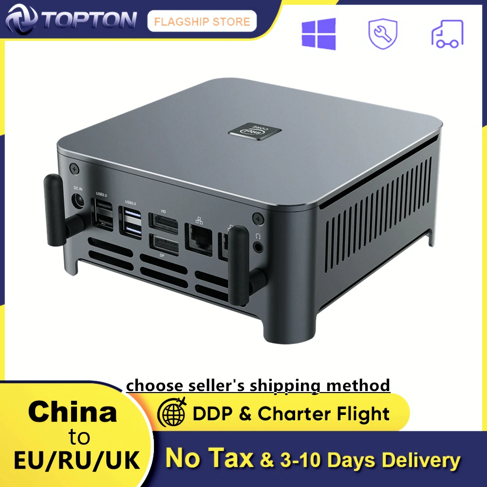Мини-ПК TOPTON Windows 10 Intel i9 10880H 8 ядер 16 потоков 2 * DDR4 M.2 NVME Lan Barebone система DP HDMI HTPC NUC