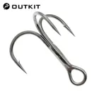 OUTKIT 5 шт.корт. 3x усиление сверхпрочных двойных звездочек из стального сплава 6 #8 #10 #12 # коробка для рыболовных крючков