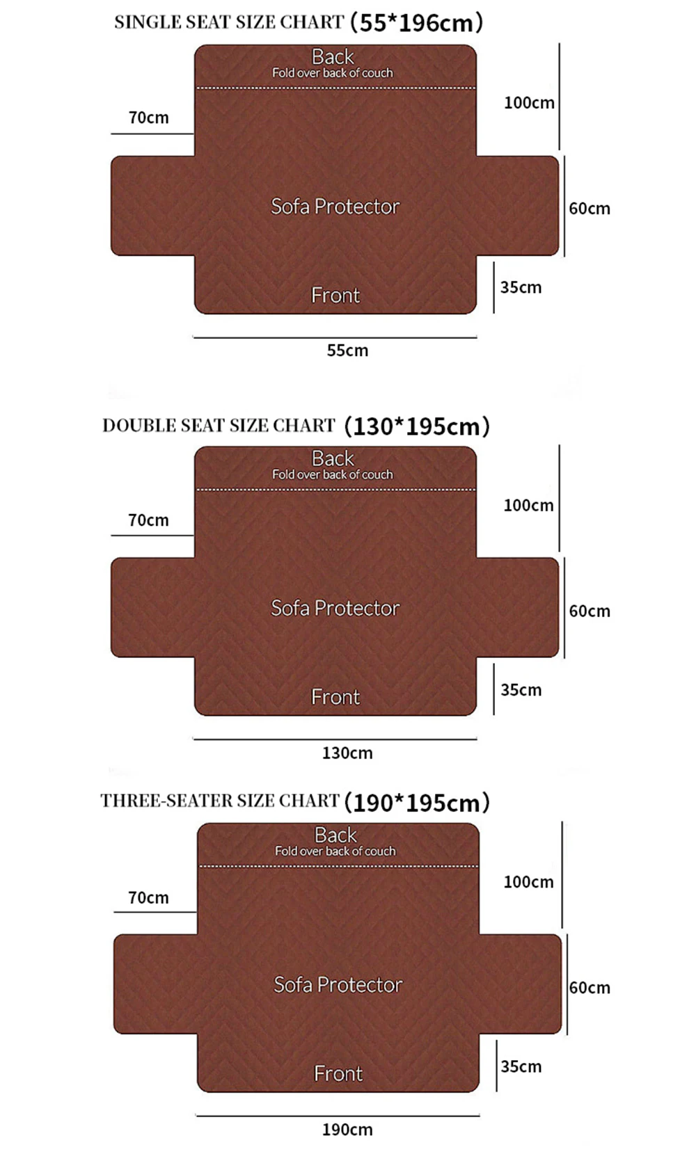 

1/2/3 Seater Double-sided Sofa Covers Washable Removable Armchair Furniture Protector Non-Slip Cushion Pet Sofa Cover Slipcover