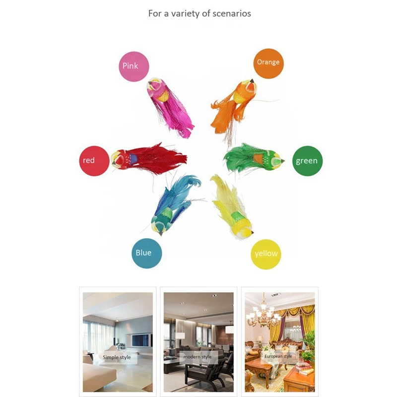 

1 Pcs Diy Bird Wrought Iron Flip Calendar Home Decoration & 12Pcs Simulated Foam Bird Decoration Props(Bird Clip)