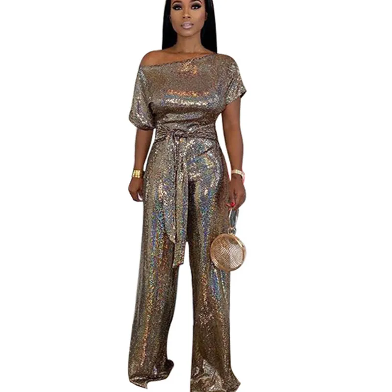 Женские блестящие вечерние комбинезоны на шнуровке комбинезон с коротким