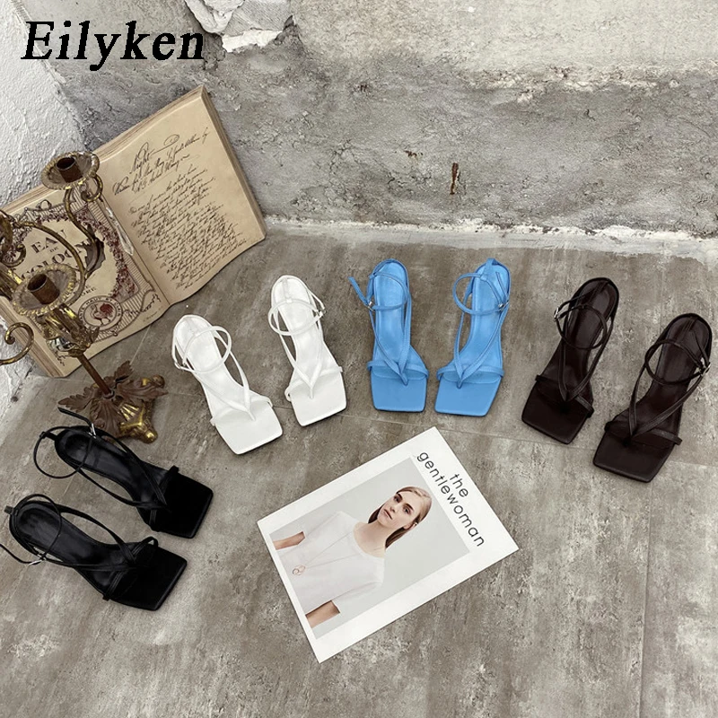 Босоножки Eilyken женские с ремешком на щиколотке модные пикантные шлепанцы