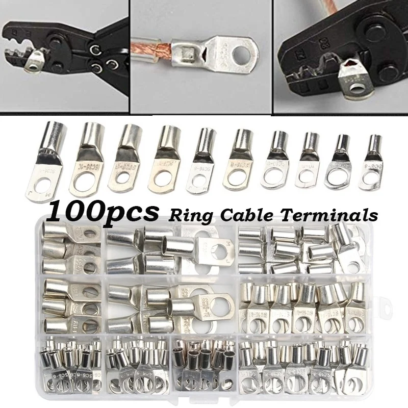 60/100 шт SC голые клеммы луженая медь наконечник кольцо уплотнение провода разъемы