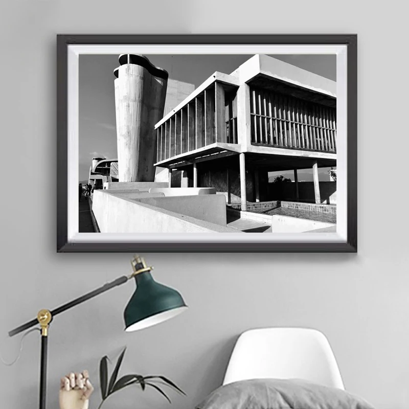 Архитектурная фотография Le Corbusier холст печать французская архитектура Марсель