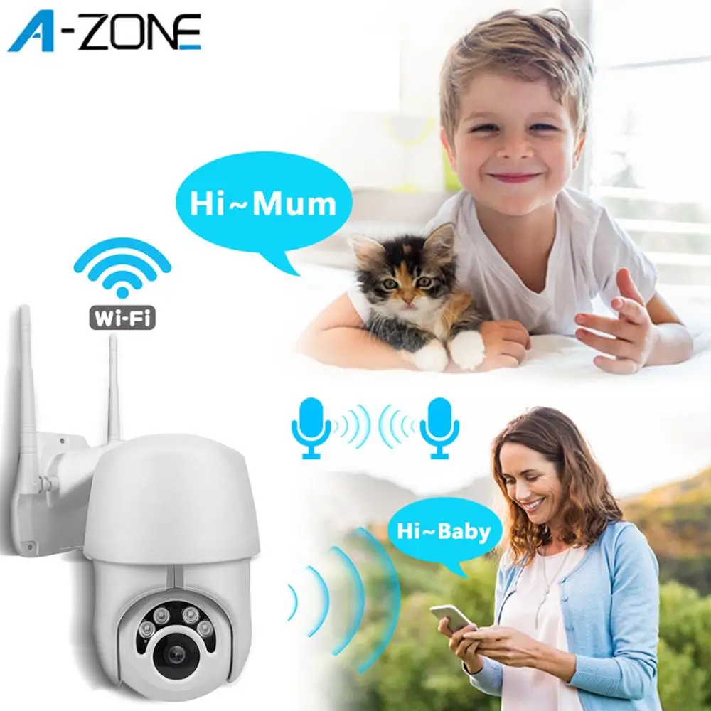 Купольная Водонепроницаемая камера видеонаблюдения PTZ 360 IP Wi Fi автоматическое