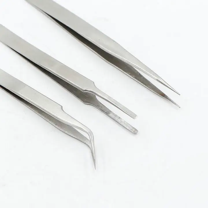 3pcs/set Thicken Stainless Steel medical Tweezers for Laboratory/repair tool etc