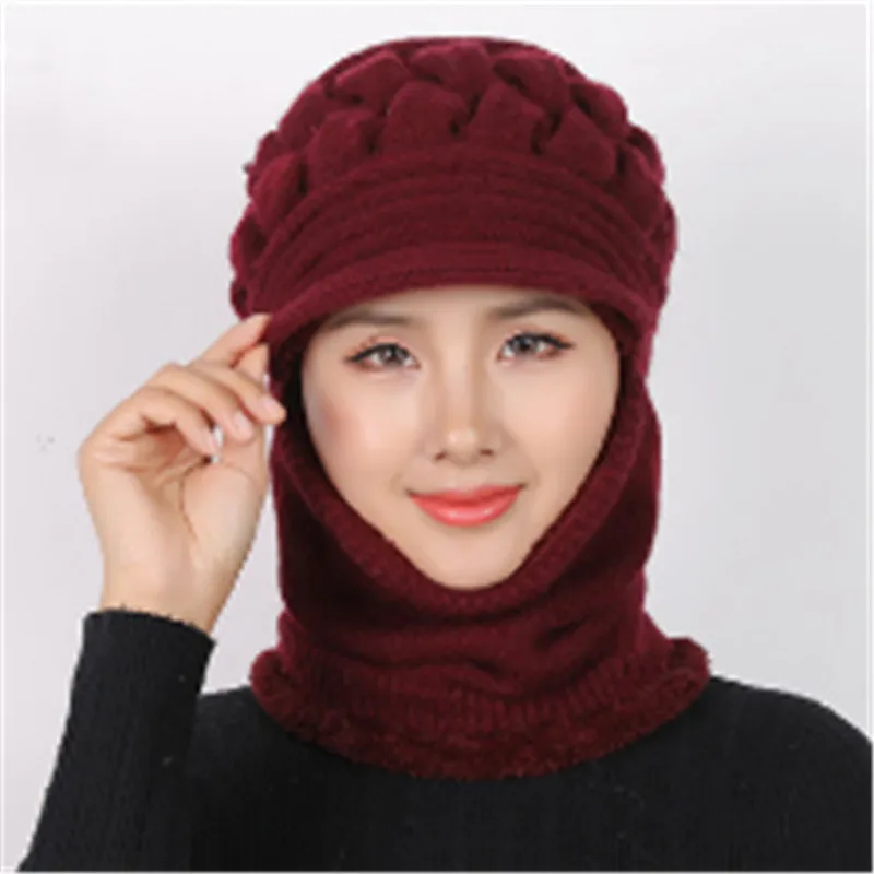 Осень зима 2020 теплая шапка шарф комплект вязаный шерстяной мяч два предмета