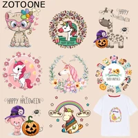 zotoone animal unicorn patch cute cat stickers iron on patches for clothing t shirt heat transfer diy accessory appliques g