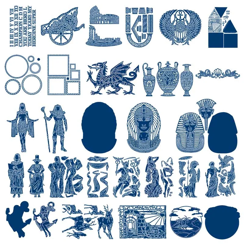 Египет статуя леди лосят квадратная круглая рамка металлические пресс-формы