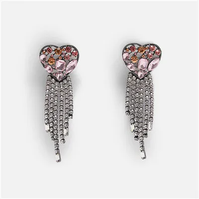 JURAN ZA, новая мода, геометрические висячие серьги с кристаллами,, Boho, ручной работы, висячие серьги для женщин, ювелирное изделие, подарок - Окраска металла: 52285-PK