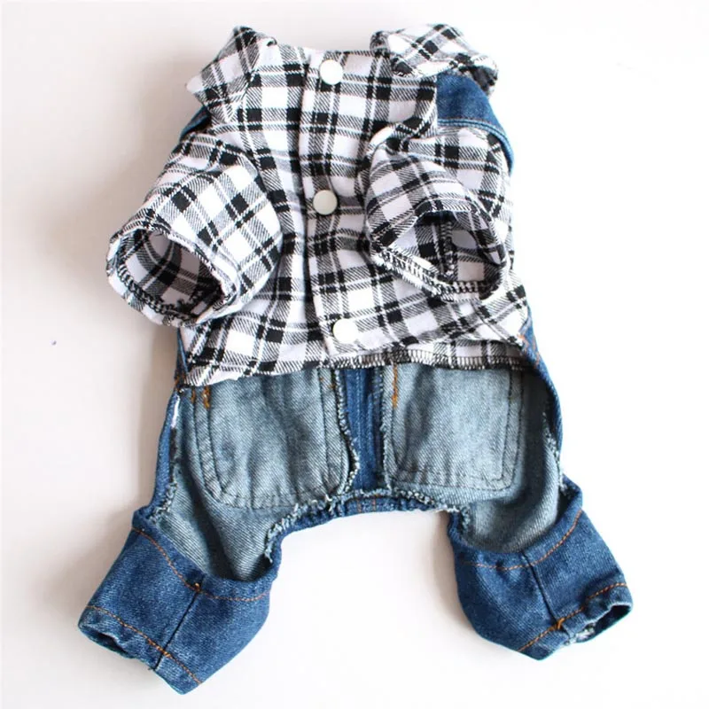Женский джинсовый комбинезон для собак щенков ковбойский спортивный костюм