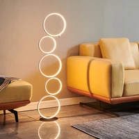 modern five rings floor lamps for living room bedroom nordic led touch switch standing lamp home decor indoor lighting fixtures
