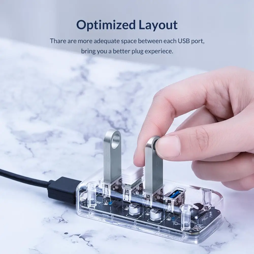Концентратор ORICO USB3.0 разных форм высокоскоростной разветвитель на 4 и 7 портов Micro