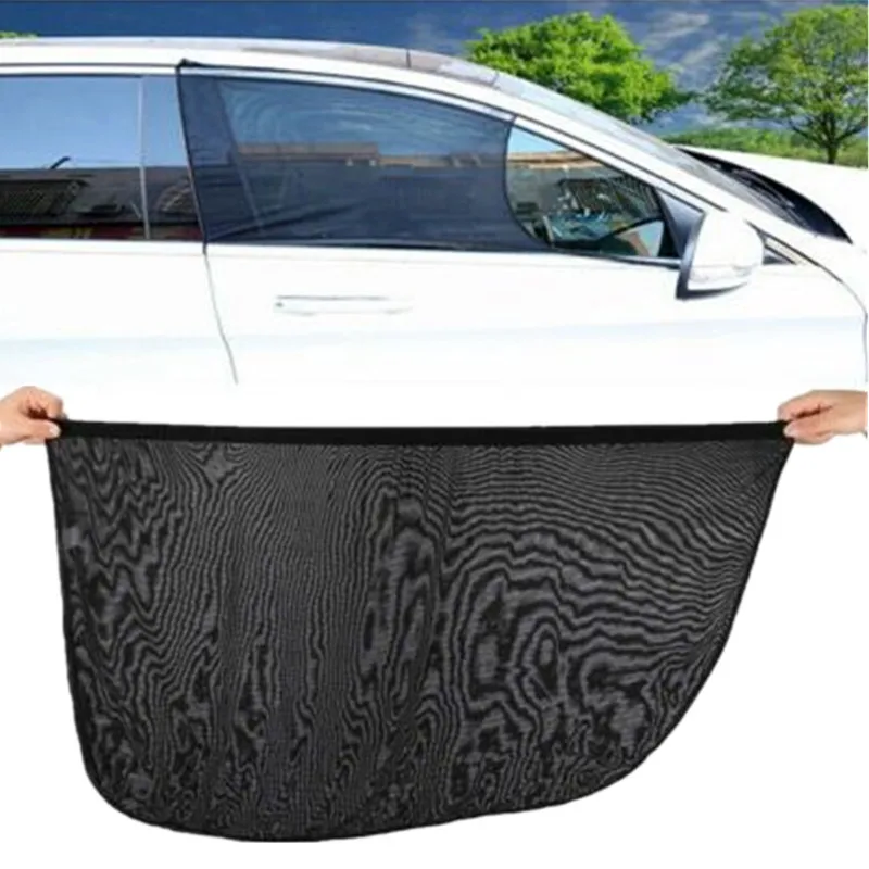 

2pcs/4pcs Car Front & Rear Side Window Sun Visor Shade Mesh Cover Sunshade Insulation Anti-mosquito Fabric Shield UV Protector