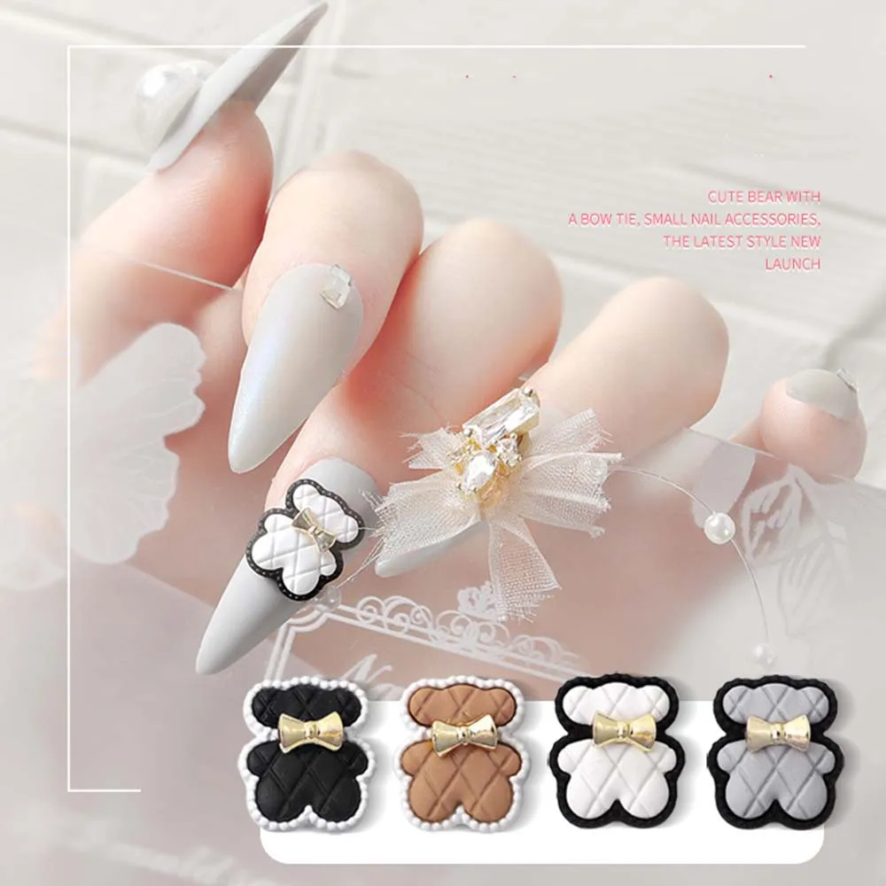 

Fashion Cute Manicure Accessories Lovely DIY Nail Art 3D Nail Art Jewelry Nail Ornaments Tie Bear Nail Decorations