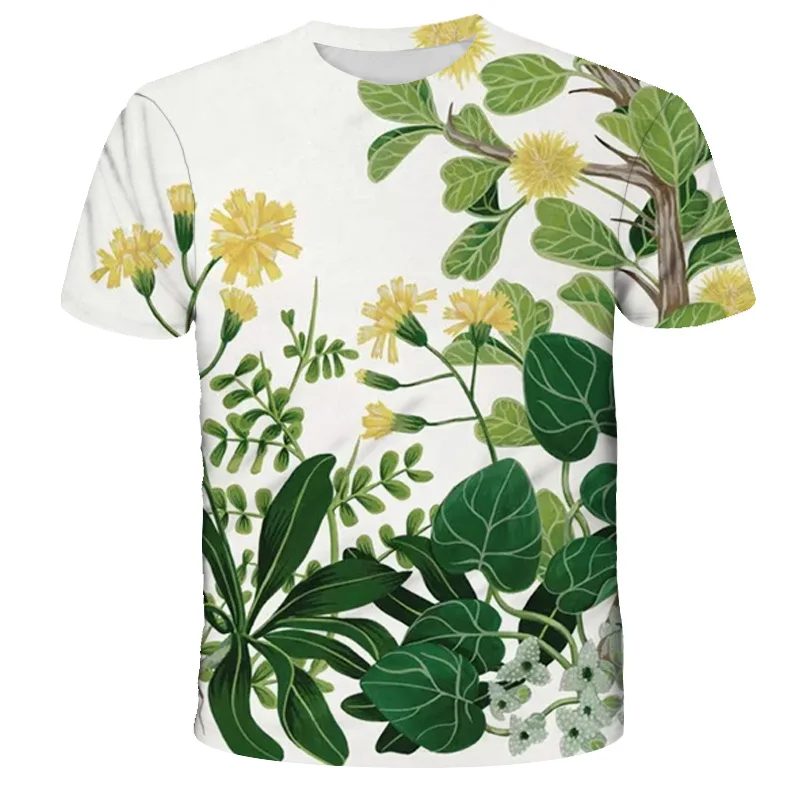 

2021 Children T-Shirts 3D Printed Flowers Tee Short Sleeve Cool Kids Tops Summer Clothes for Boys/Girl Child T Shirt