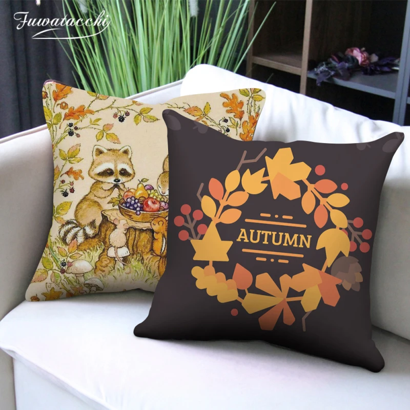 Fuwatacchi чехол для подушки с принтом белки Осенние наволочки изображением животных