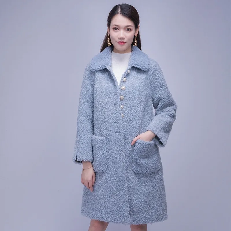 

100% Real Fur Sheep Shearing Wool Jacket Korean Winter Coat Women Clothes 2020 Abrigo Mujer 89058 YY1771