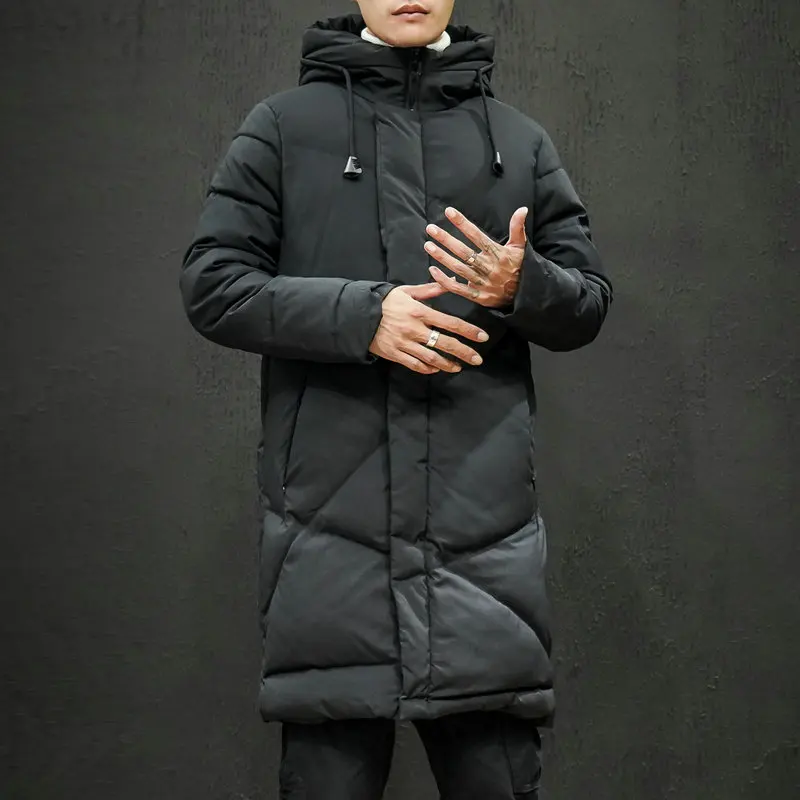 New style loose plus size Japanese men's winter mid-length down jacket cotton jacket plus size men's clothing