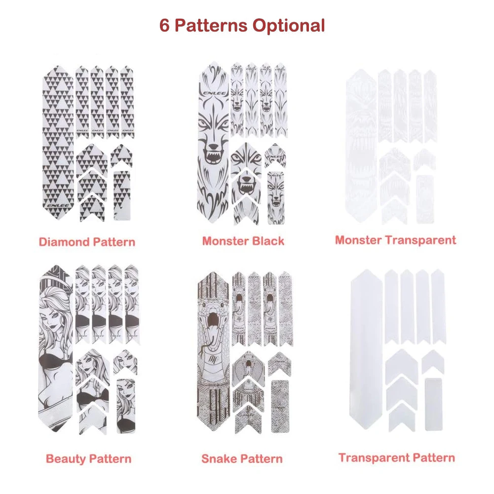

Front Fork Decals Bicycle MTB Road Guard 3D PVC Wear-Resistan Stickers Bike DIY Racing Cycling Protect 6 Style Film Kit