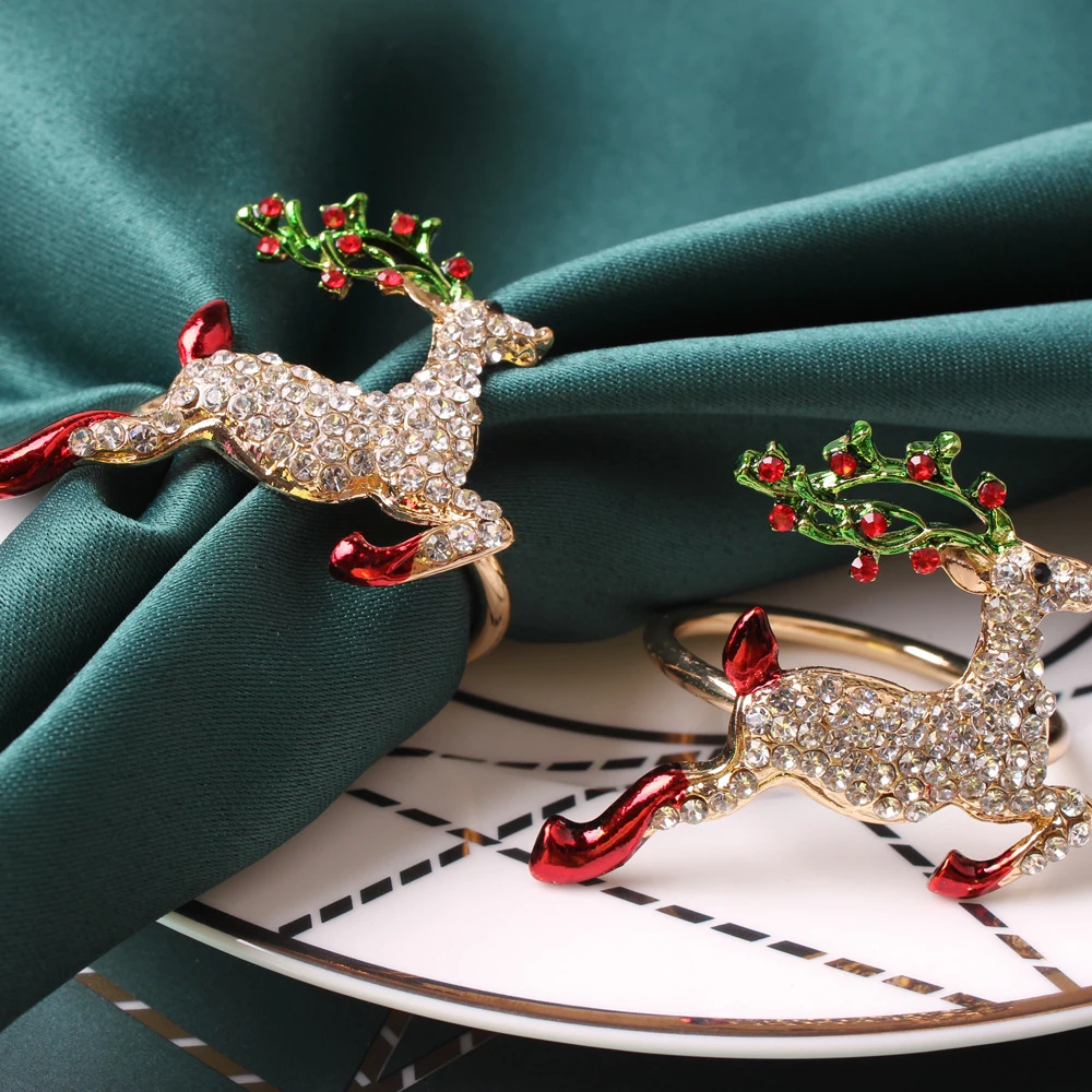 

6PCS/Metal Christmas Reindeer Napkin Ring Desktop Decoration Used for Christmas Family Gathering, Holiday Dinner Party, etc.