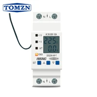 din rail adjustable over under voltage protective device current temperature limit protection voltmeter ammeter kwh tomzn