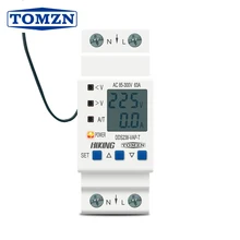 63A Din Rail Adjustable Over Under Voltage Protective Device Current Temperature Limit Protection Voltmeter Ammeter Kwh TOMZN