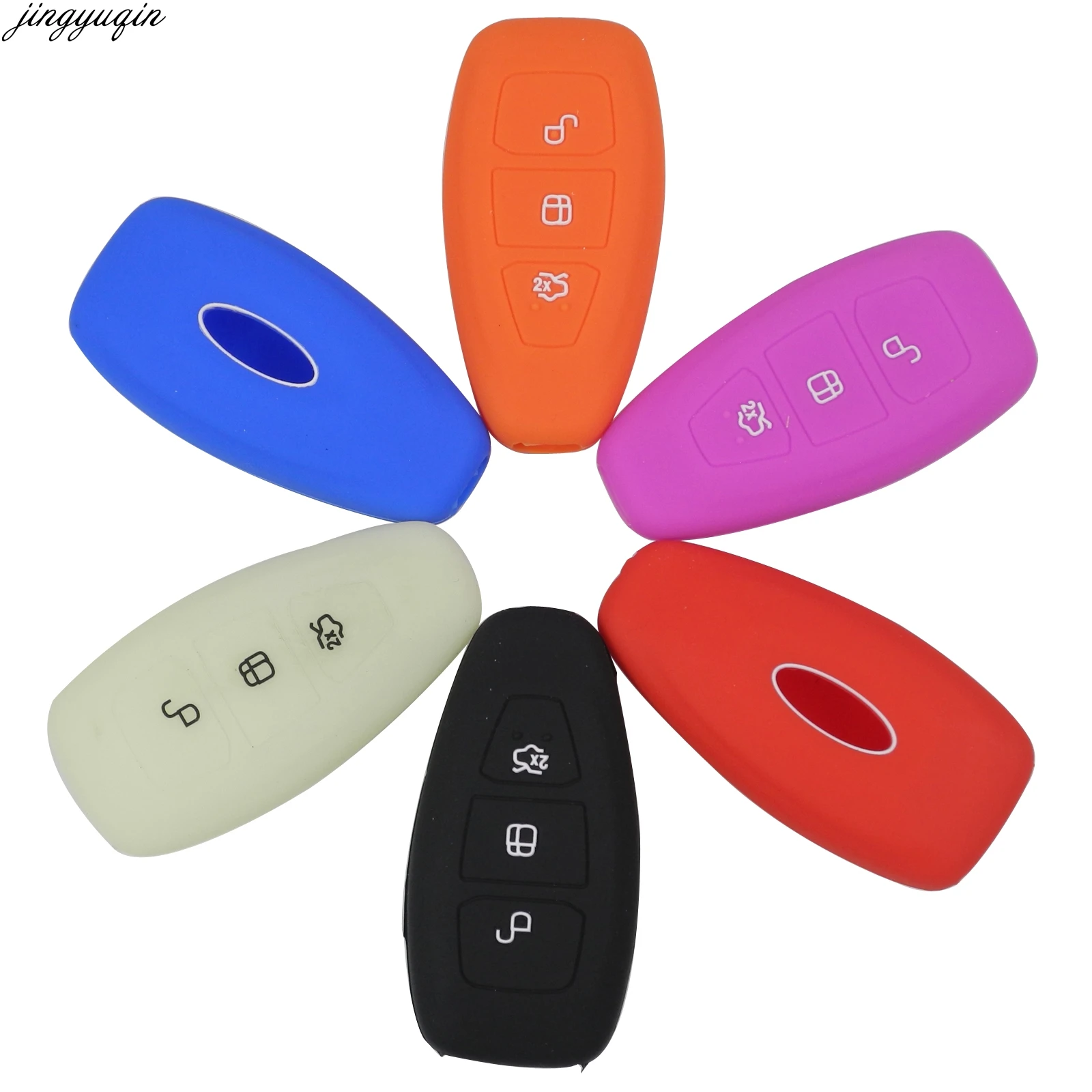 50 шт./лот 3 кнопки силиконовый Автомобильный Брелок дистанционного управления с