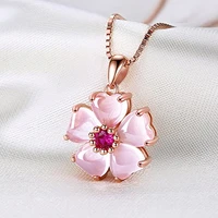 huitan fancy flower necklace women temperament sweet chain neck female party accessories anniversary love gift fashion jewelry