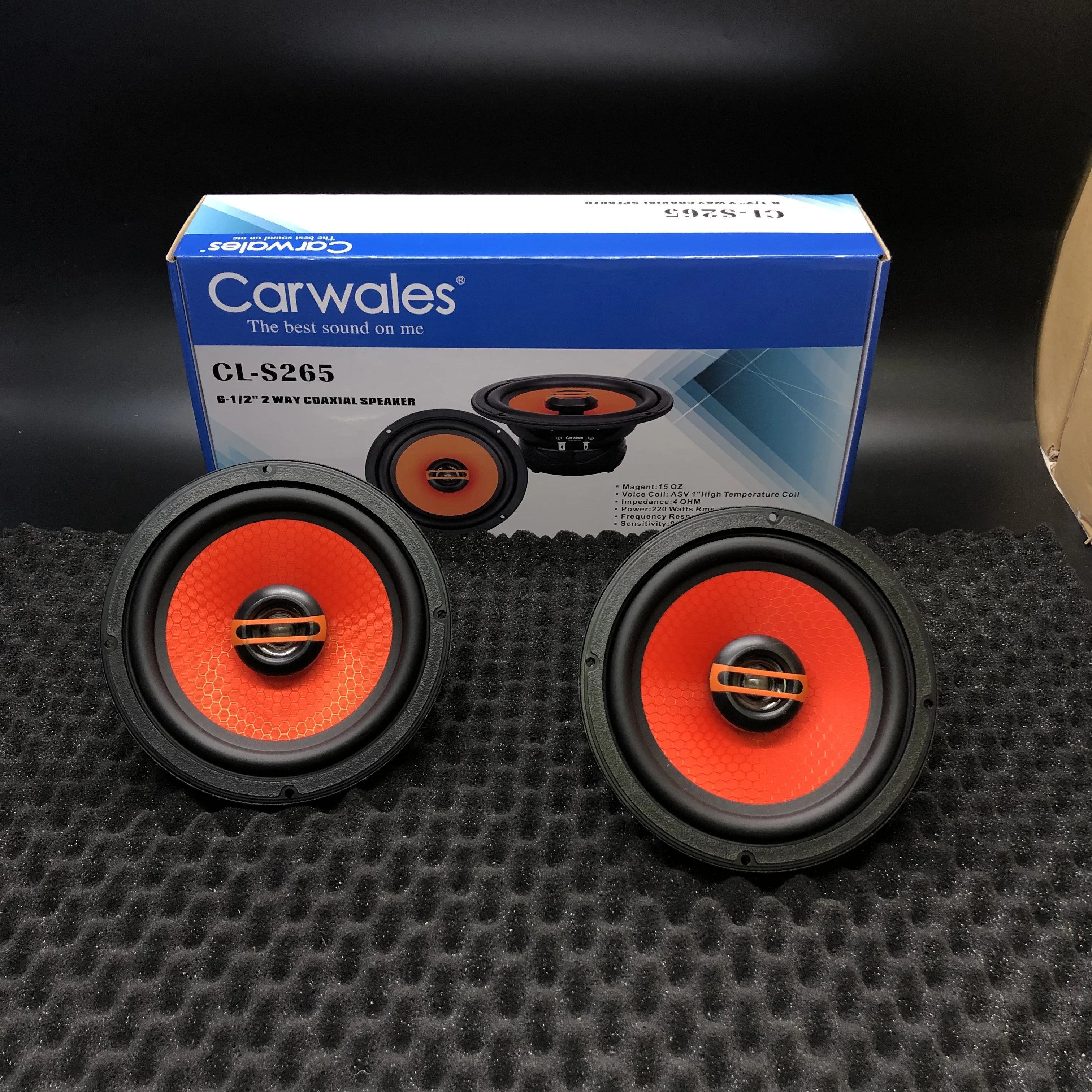 

6.5inch Car Audio Speaker Component 4ohm 220W with Tweeter Cross Over 2 Way HIFI Car Speaker Set 6-1/2'' 2 Way Compound Speaker