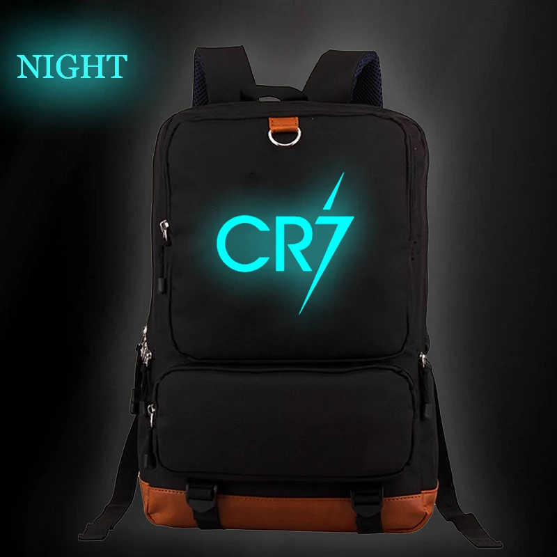 Рюкзак школьный светящийся для девочек и мужчин модный аксессуар с Криштиану