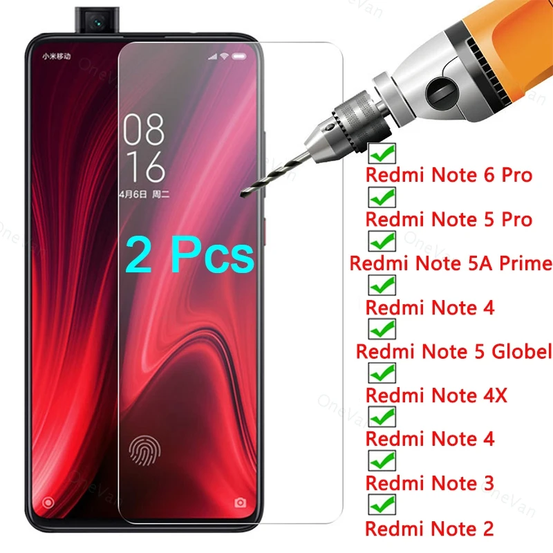 2 шт. взрывозащищенное Защитное стекло для телефона Xiaomi Redmi Note 6 Pro 5 переднее 5A Prime 4X