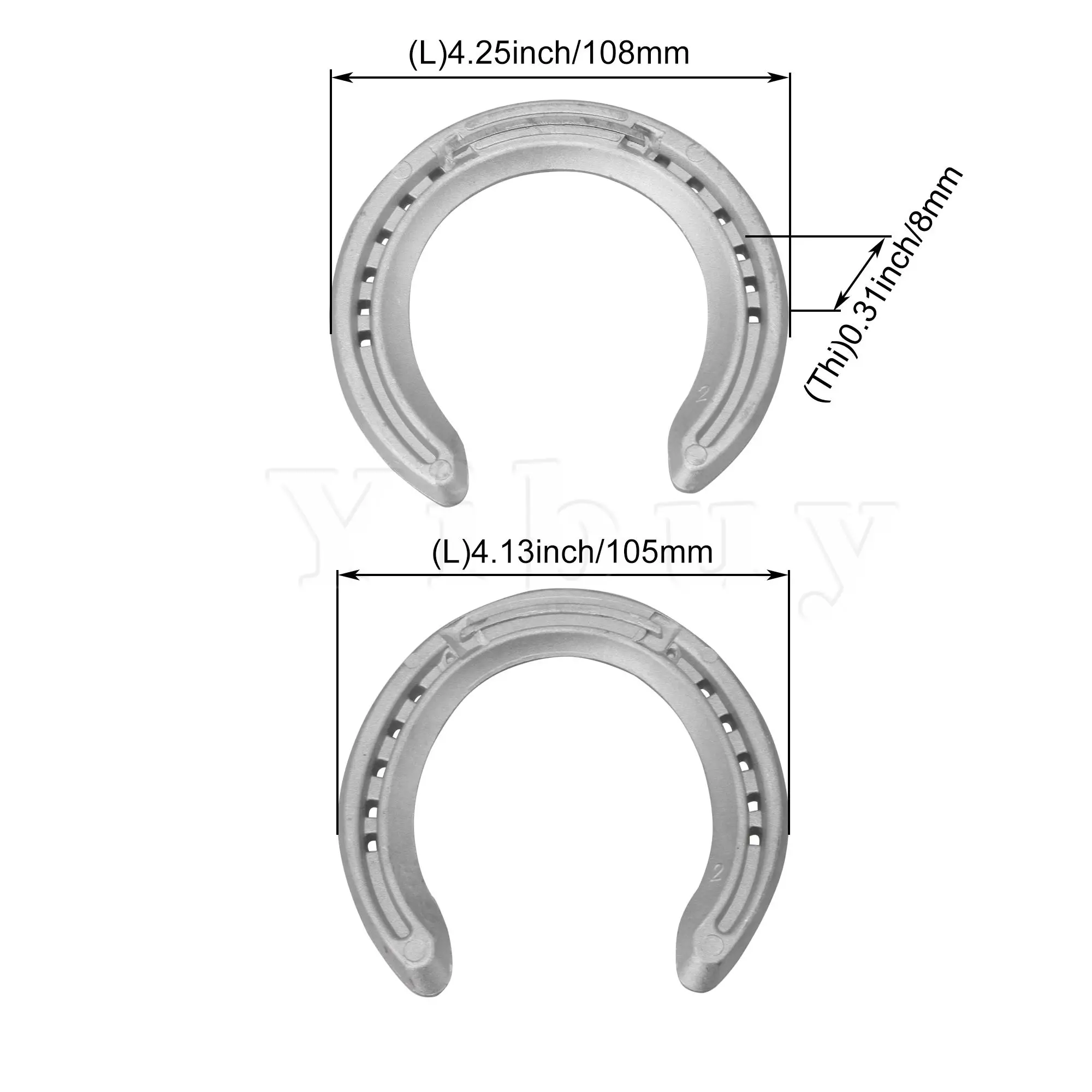 

4Pcs Professional Front & Rear Horseshoe Horse Shoes Dia 108mm & 105mm