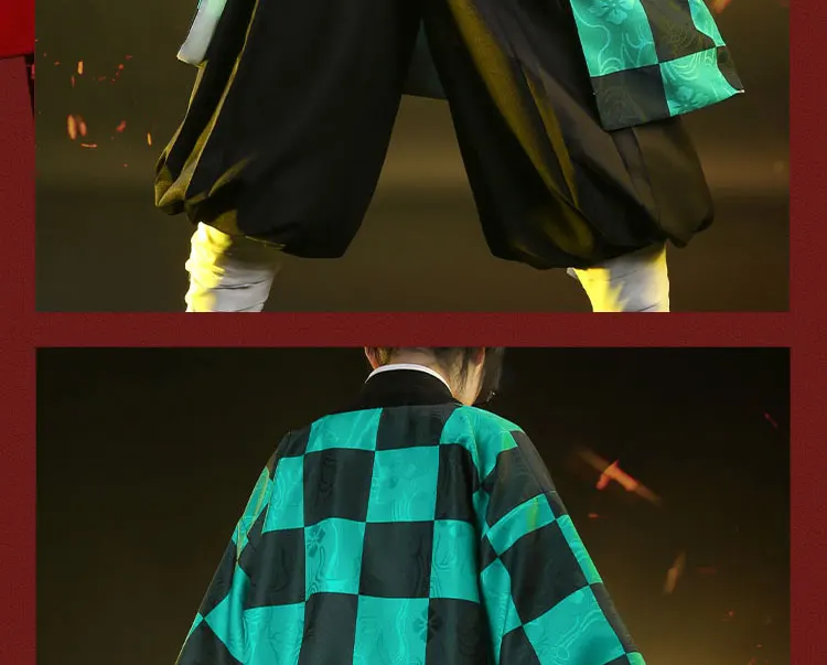 Demon Slayer Kimetsu no Yaiba Kamado Tanjiro Косплей Костюм Униформа костюмы для Хэллоуина для мальчика аниме одежда костюмы cos