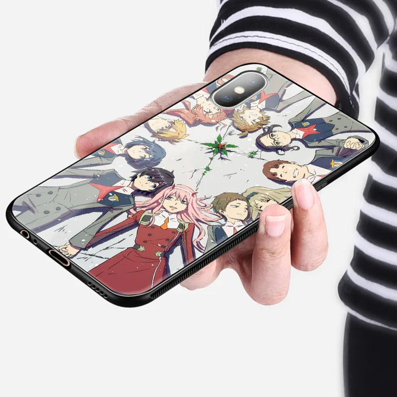 Чехол Zero Two Darling in the FranXX из мягкого силикона и стекла для iPhone SE 6 6s 7 8 Plus X XR XS 11 12 mini Pro
