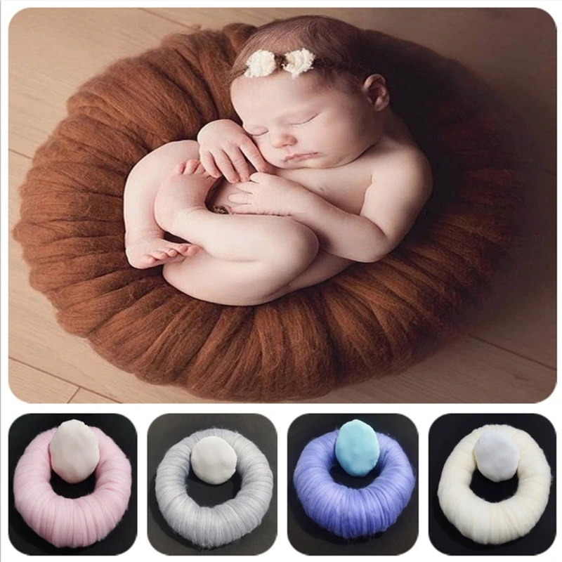 

2 Pcs Circle Round Mat Cushion Newborn Photography Pillow Assisst Props Baby Posing Nest Infant Photo Shooting Assist