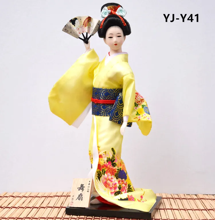 

MYBLUE 30cm Kute Kawaii Hand Make Japanese Geisha Kimono Doll Sculpture Figurine Home Room Decoration Accessories Crafts Gifts