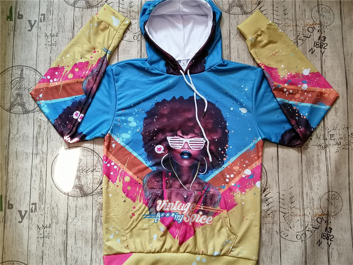 Женская толстовка с капюшоном черная графическим принтом в стиле Рок 2020|Женские