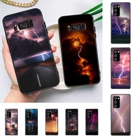 highway ightning thunder sky landscape phone case for samsung galaxy note 10pro note 20ultra note20 note10lite m30s