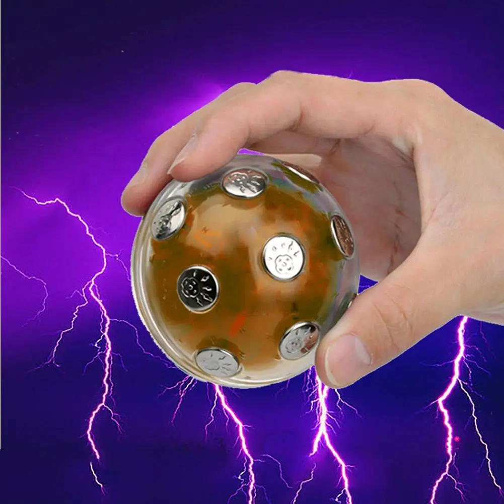 Safe Electric Shocking Ball Novelty Toy X'mas Party Game Shock Glowing Ball Stress Relief Auto off Fun Prank Trick magnetic ball