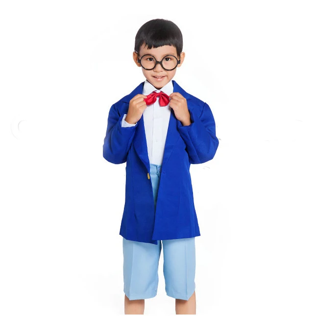 

Detective Conan Case Closed Boys Conan Edogawa Cosplay Costumes School Uniform (top+shorts+shirts+tie)